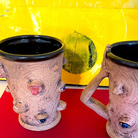 Handmade ceramist artists mugs -Functional or decorative. 2 for 20$ or offer - Picture 3 of 8